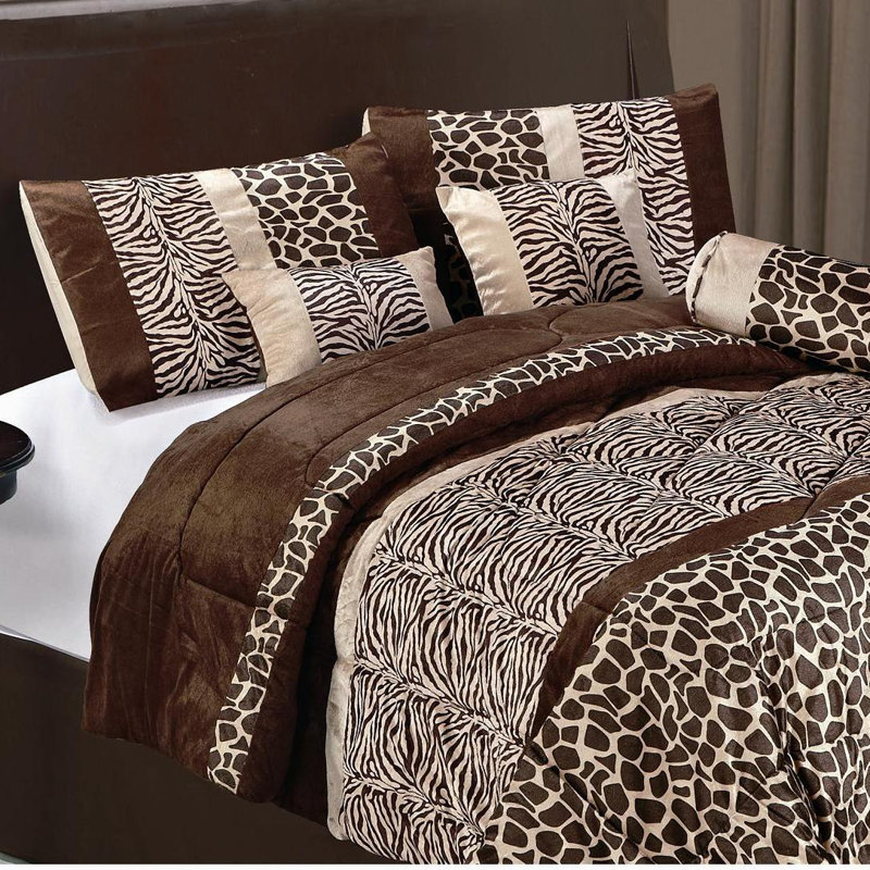 LaCozee Safari Micro Fur 7 Piece Bed in a Bag Set & Reviews Wayfair